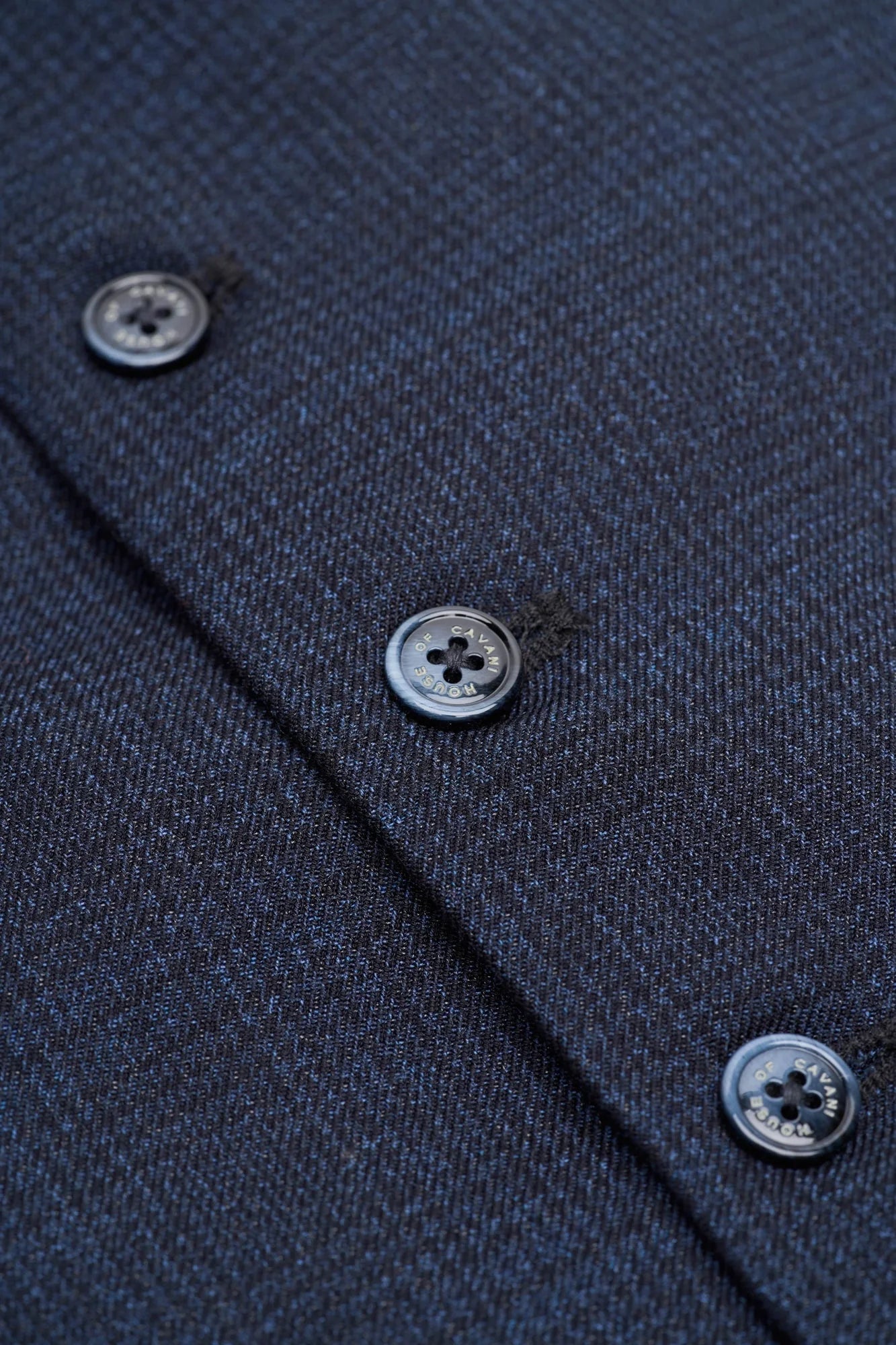 Caridi - Men's Tweed Navy Blue Waistcoat