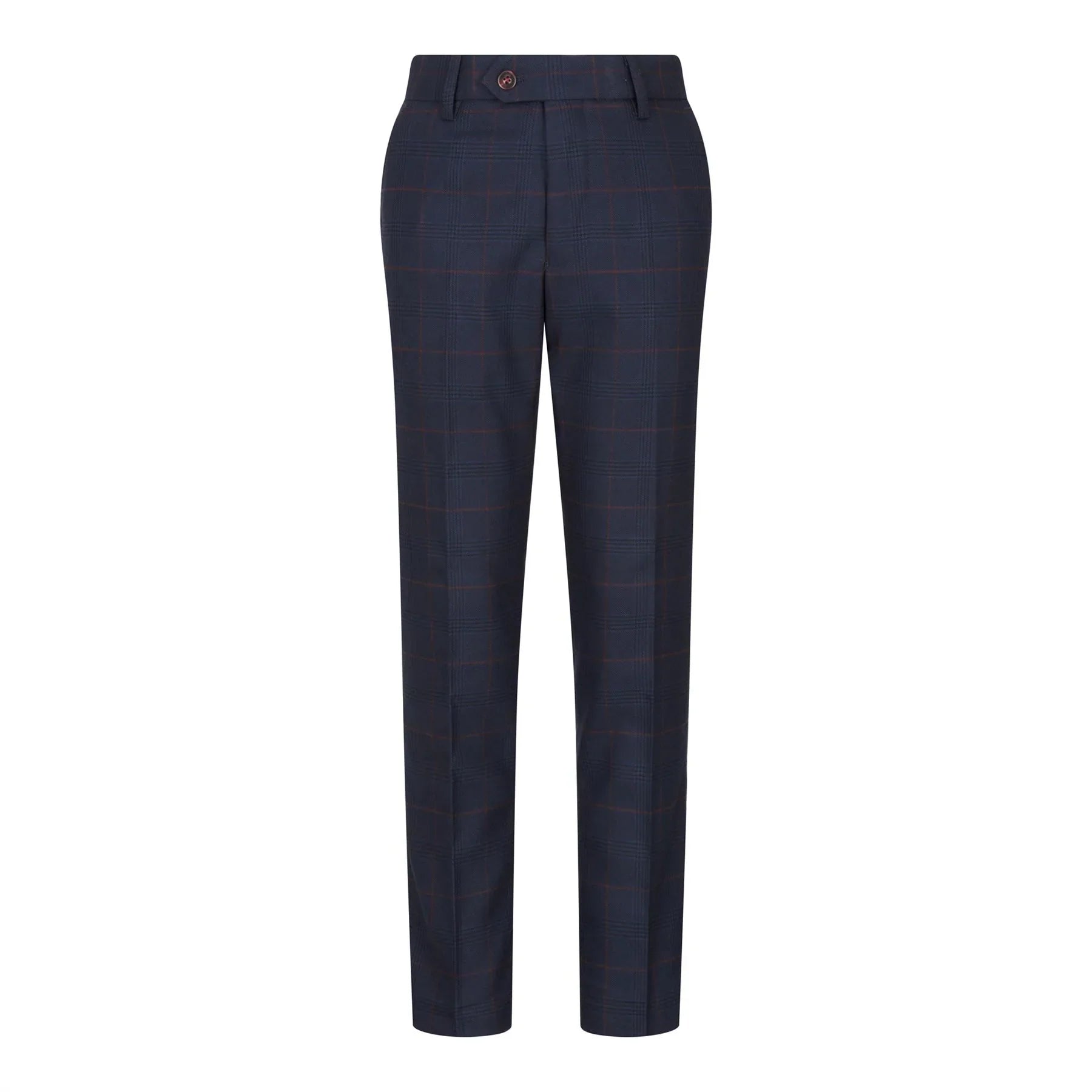 Boys Navy Check 3 Piece Suit Red Edinson Marc Darcy Classic Vintage Wedding