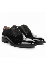 Harry - Men's Black Patent Leather Brogue Shoes
