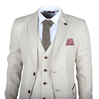 IM05 - Men's 3 Piece Cream Classic Wedding Suit