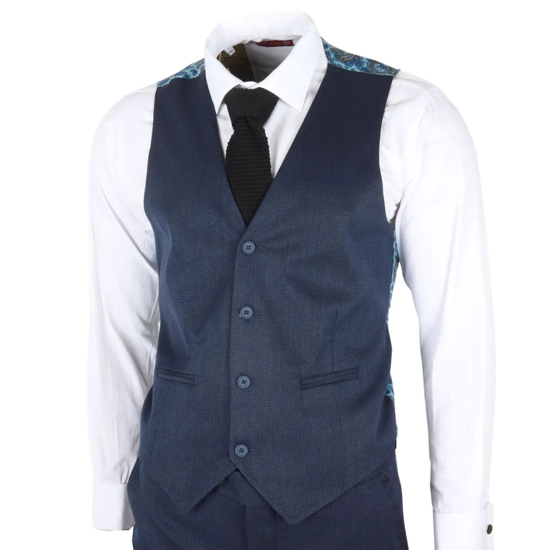 IM07 - Men's 3 Piece Navy Blue Classic Suit
