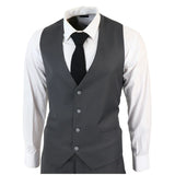 IM1 Men's Classic Charcoal Plain Tailored Fit 3-Piece Suit