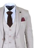 Men's Classic Plain Cream 3 Piece Suit