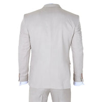 Men's Classic Plain Cream 3 Piece Suit