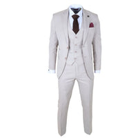 Men's Classic Plain Cream 3 Piece Suit