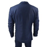 IM1 Men's Classic Charcoal Navy Tailored Fit 3-Piece Suit