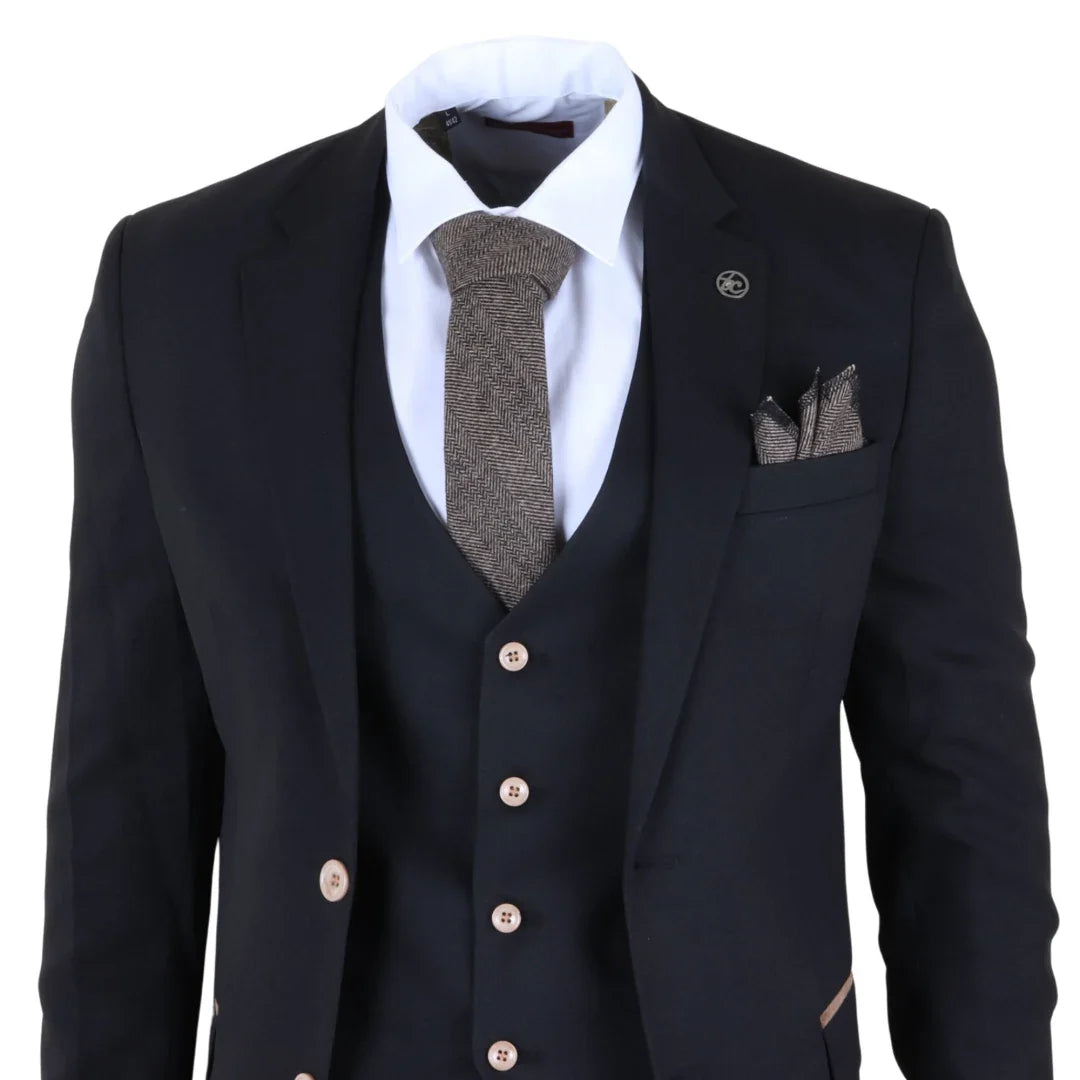 Men's Black 3 Piece Tailored Fit Suit
