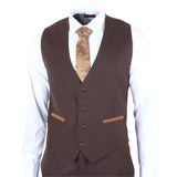 IM32 - Men's Plain Dark Brown 3 Piece Suit
