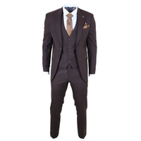 IM32 - Men's Plain Dark Brown 3 Piece Suit