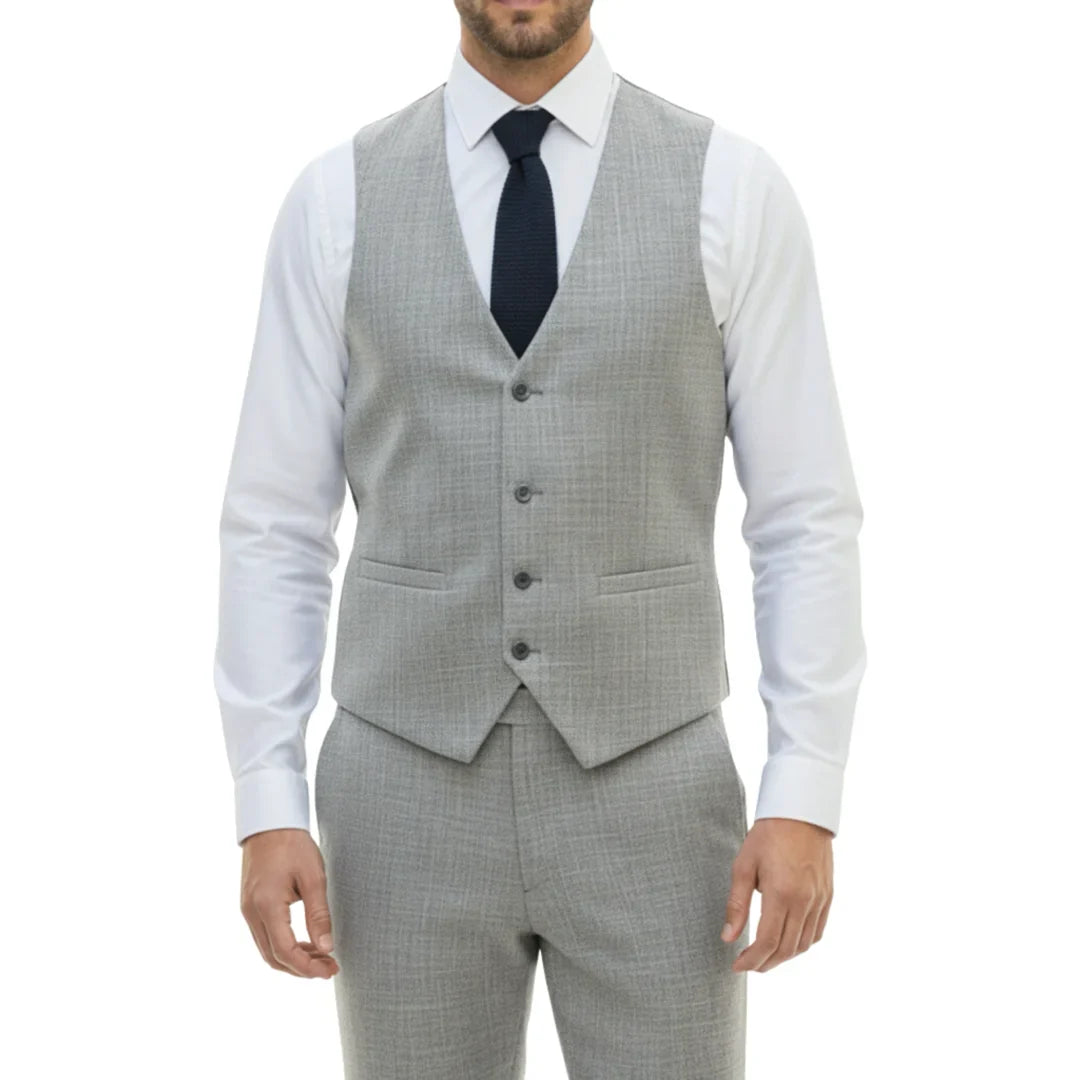IM33 - Men's 3 Piece Grey Tailored Fit Suit