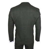 Joshua Men's 3-Piece Green Tweed Slim Fit Suit