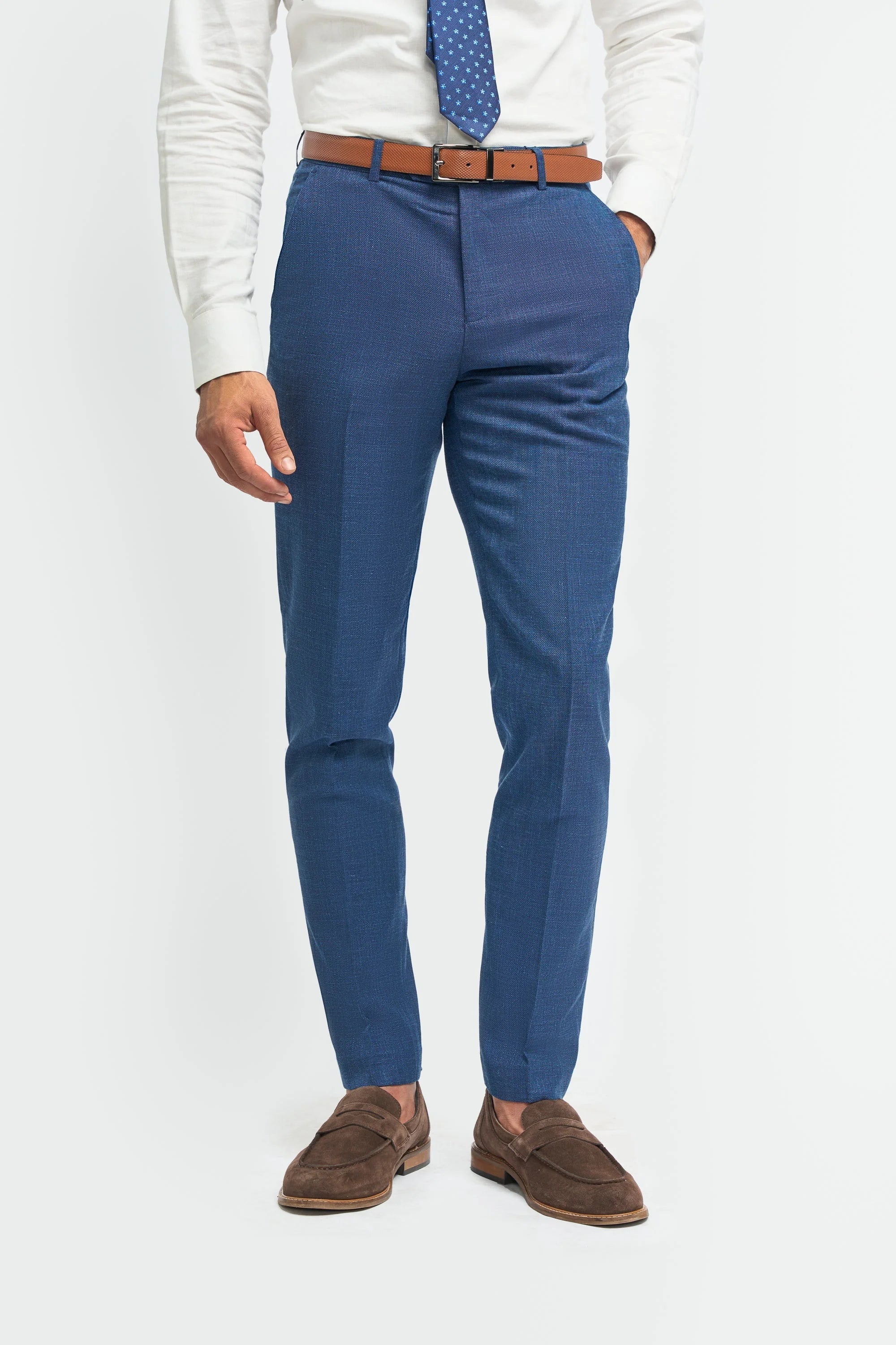 Miami - Men's Blue Crosshatch Trousers