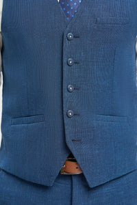 Miami - Men's Blue Wedding Waistcoat