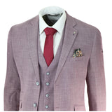 Mens Blush Pink Summer Linen Suit
