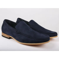 Men's Slip On Navy Lightweight Suede Loafers