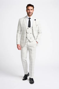 Light Grey Check 3 Piece Suit
