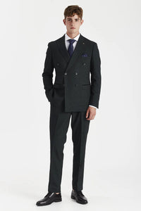 Regent - Men's Green 2 Piece Double Breasted Suit