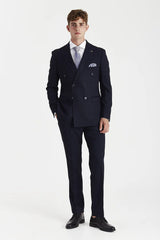Regent - Men's Navy 2 Piece Double Breasted Suit