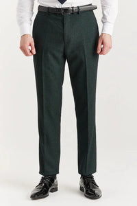 Regent - Men's Green Plaid Check Trousers