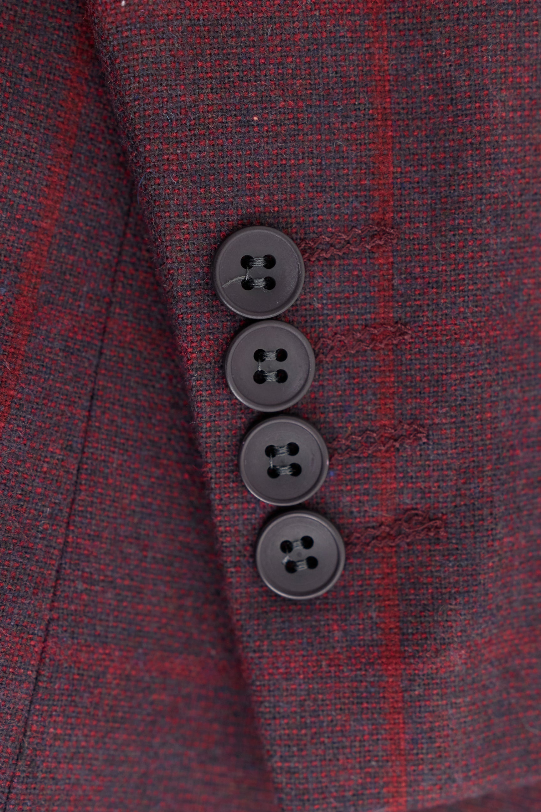 Men's 3 Piece Suit Wool Tweed Plum Wine Check 1920s Gatsby