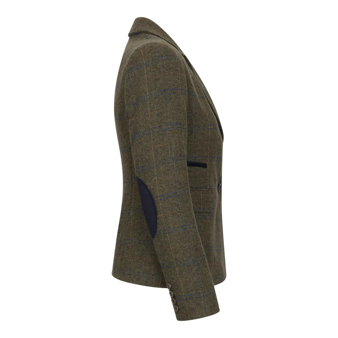 TPSTZ71 - Women's Olive Green Tweed Blazer