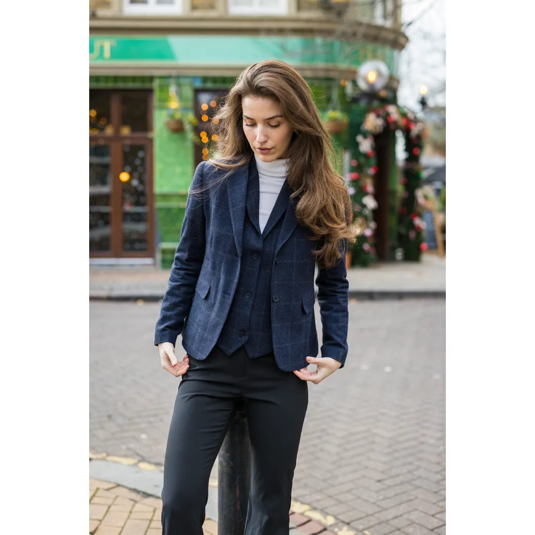 TPSTZ72 - Women's Navy Blue Tweed Blazer