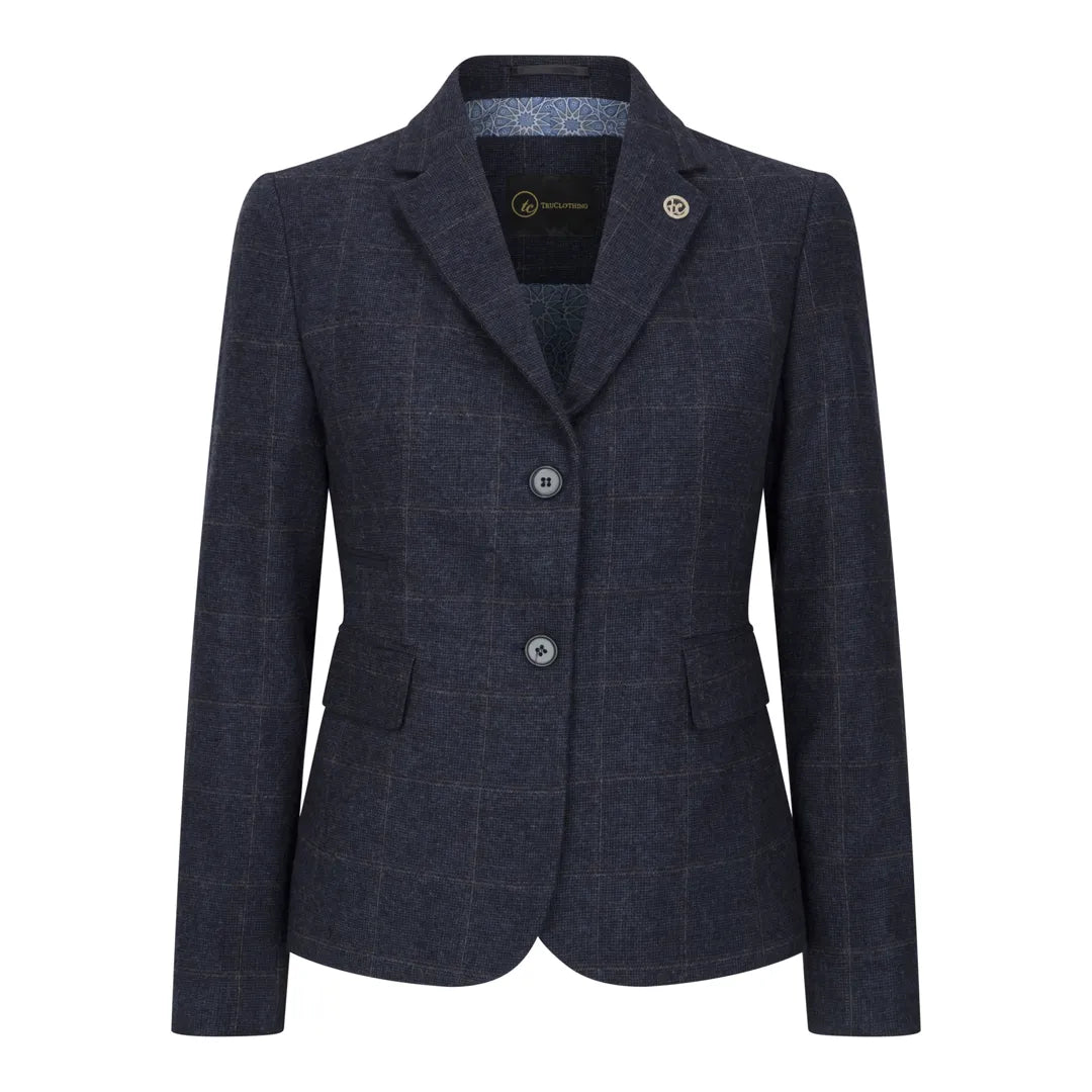 TPSTZ72 - Women's Navy Blue Tweed Blazer