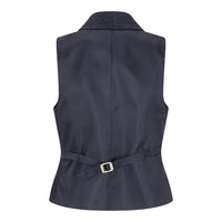 TPSTZ72 - Women's Navy Blue Tweed Blazer Waistcoat