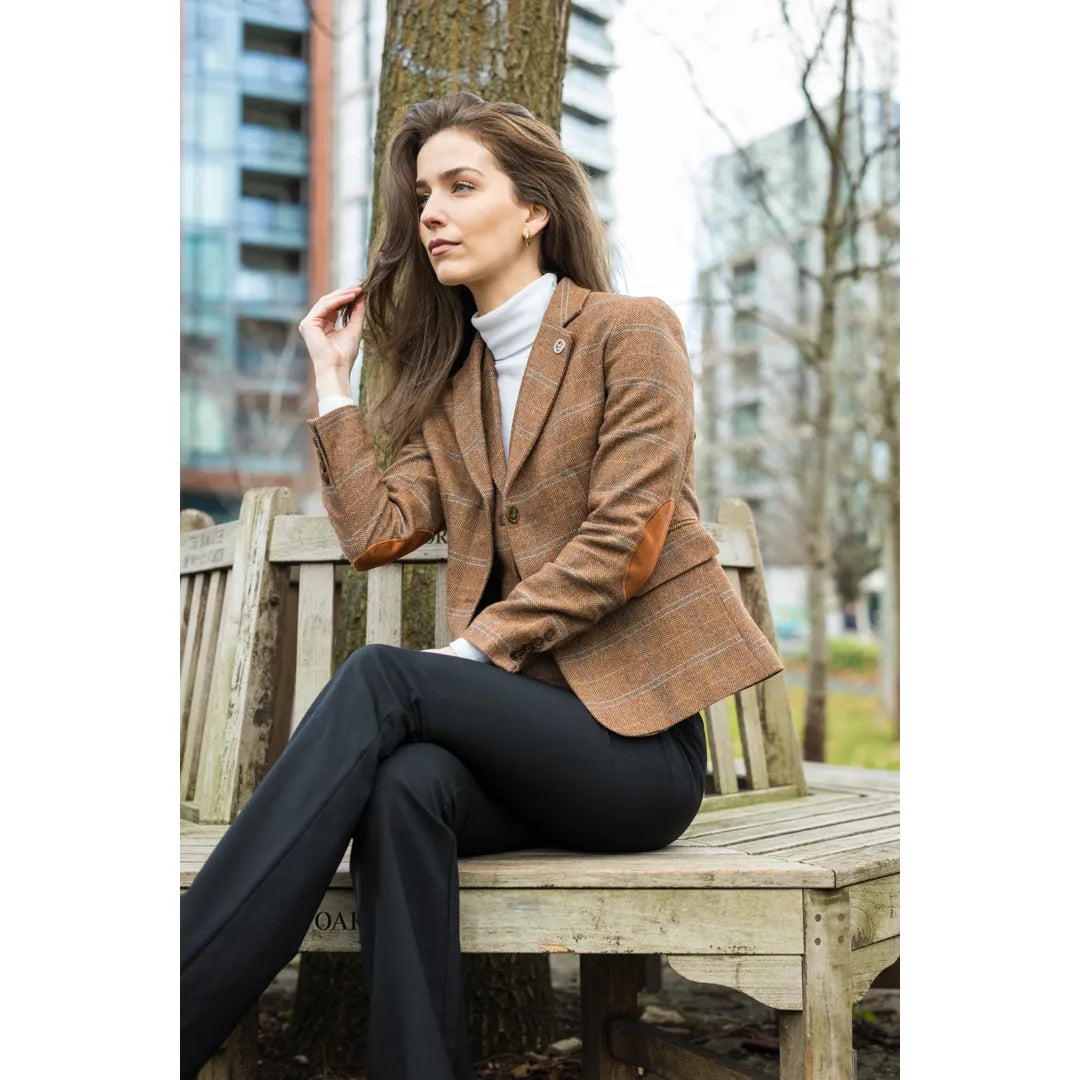 TPSTZ73 - Women's Oak Brown Tweed Waistcoat