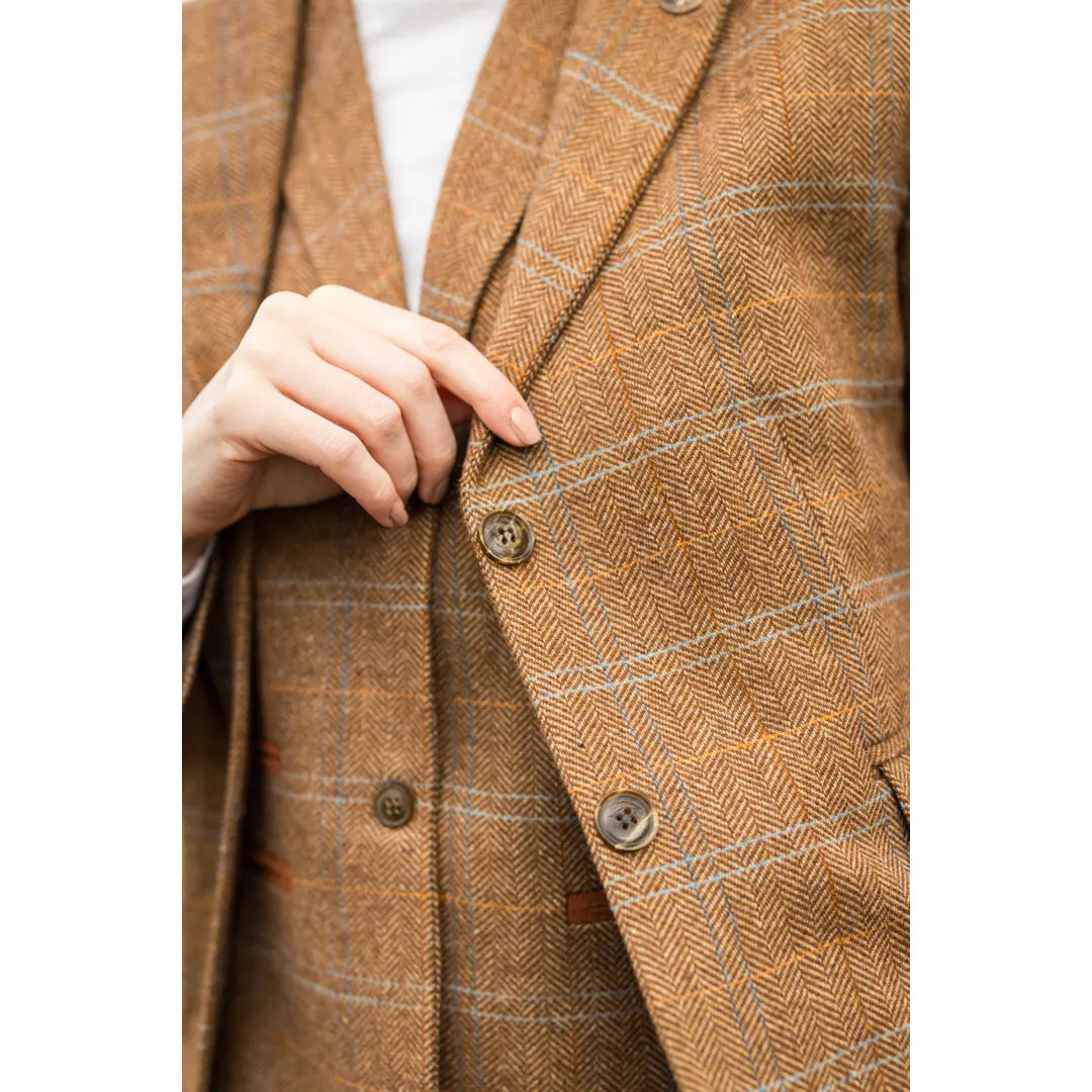 TPSTZ73 - Women's Oak Brown Tweed Waistcoat