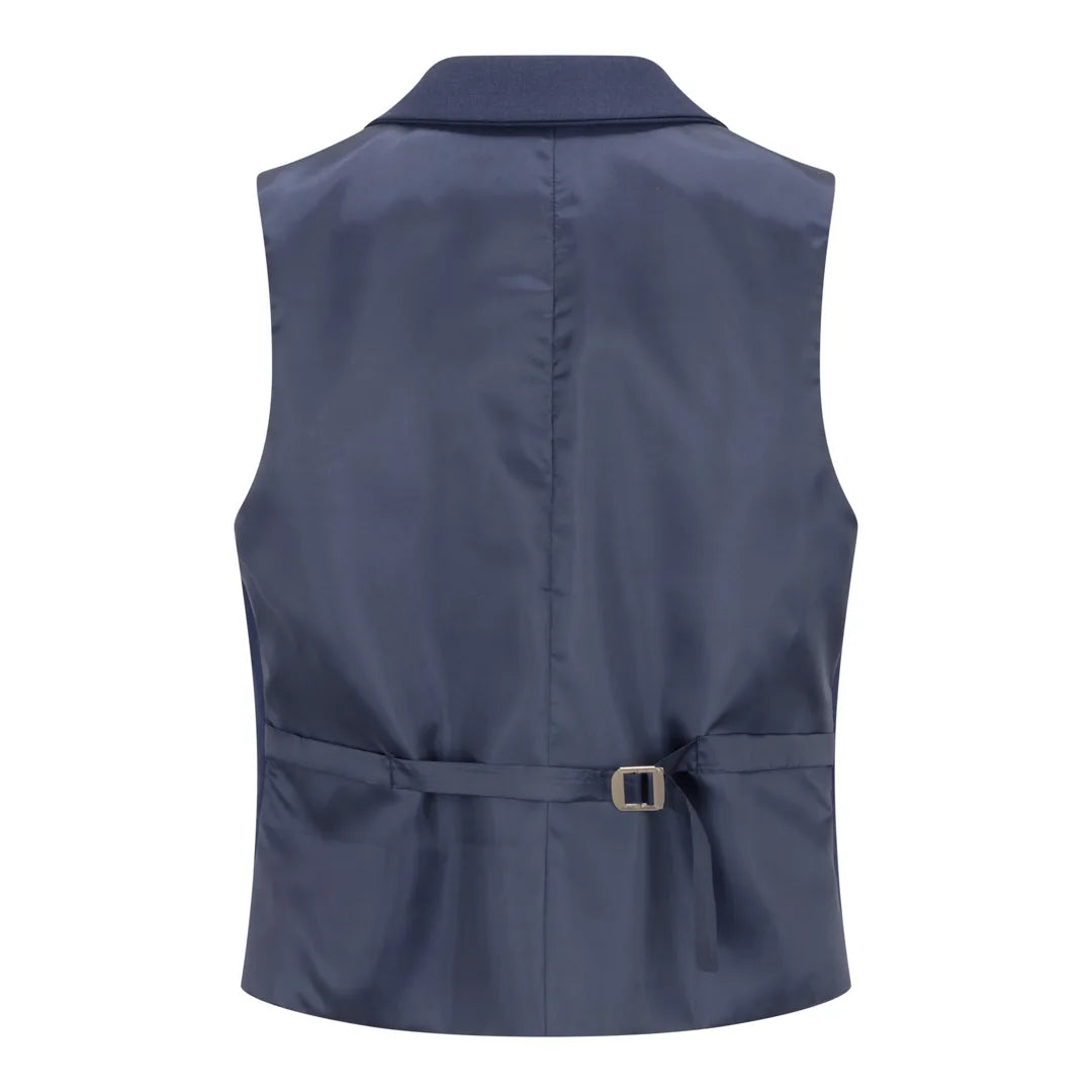 TPW-14 - Women's 3 Piece Plain Navy Blue Suit