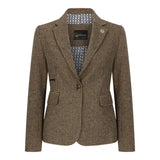 TPW-20 - Women's Wool Blend Brown Dogtooth Tweed Blazer