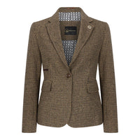TPW-20 - Women's Wool Blend Brown Dogtooth Tweed Blazer