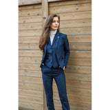 TPW52 - Women's Navy 3 Piece Prince Of Wales Check Suit