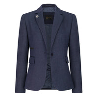 TPW-AK-04 - Women's Navy 3 Piece Herringbone Tweed Suit