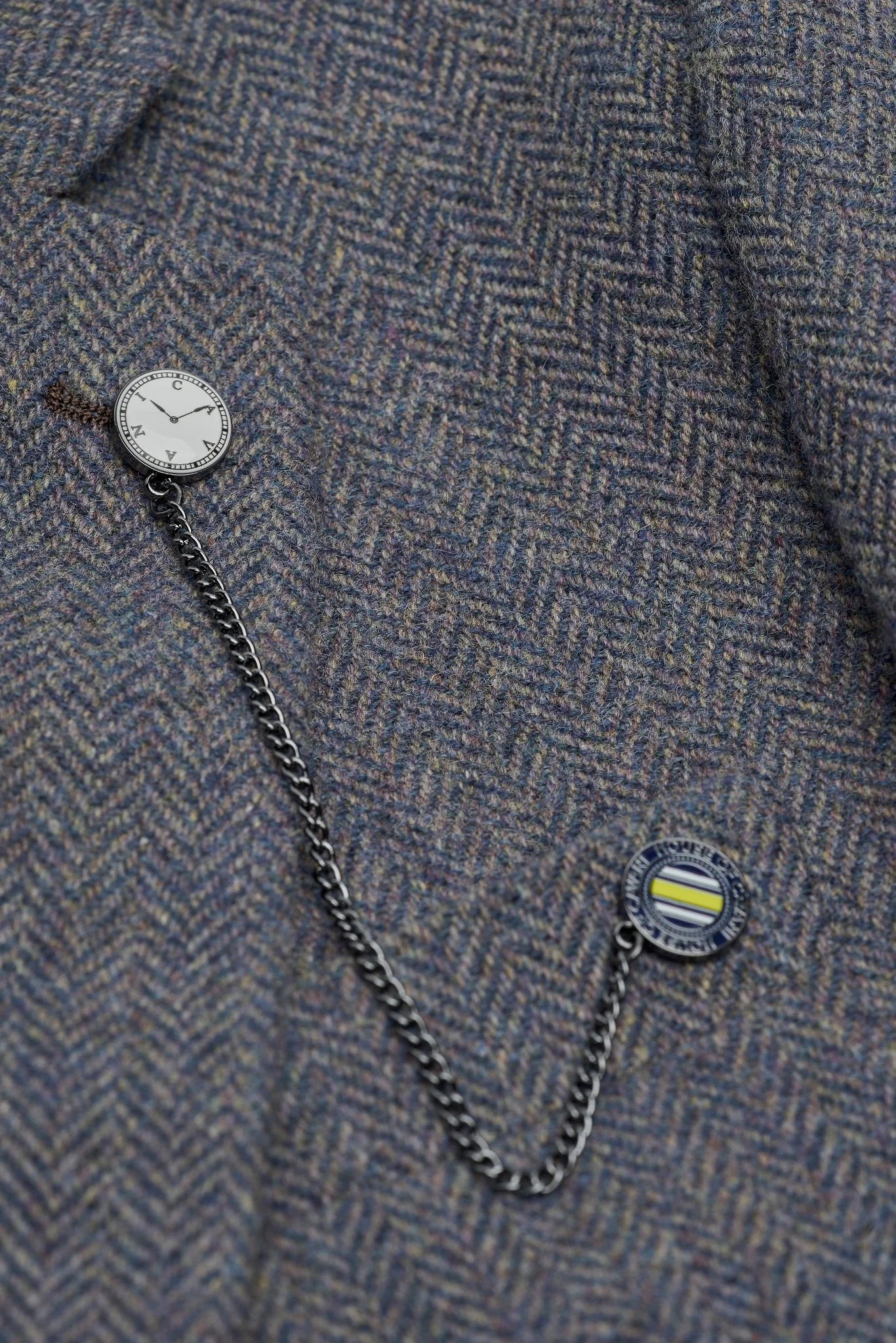 Thomas - Men’s Navy 3 Piece Wool Blend Tweed Suit