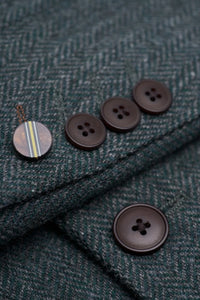 Thomas - Olive Green 3 Piece Wool Blend Tweed Suit