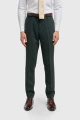 Thomas - Olive Green 3 Piece Wool Blend Tweed Suit