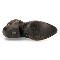 New Rock WSTM004-S1 Brown Leather Cowboy Western Pointed Boots Vintage Stud