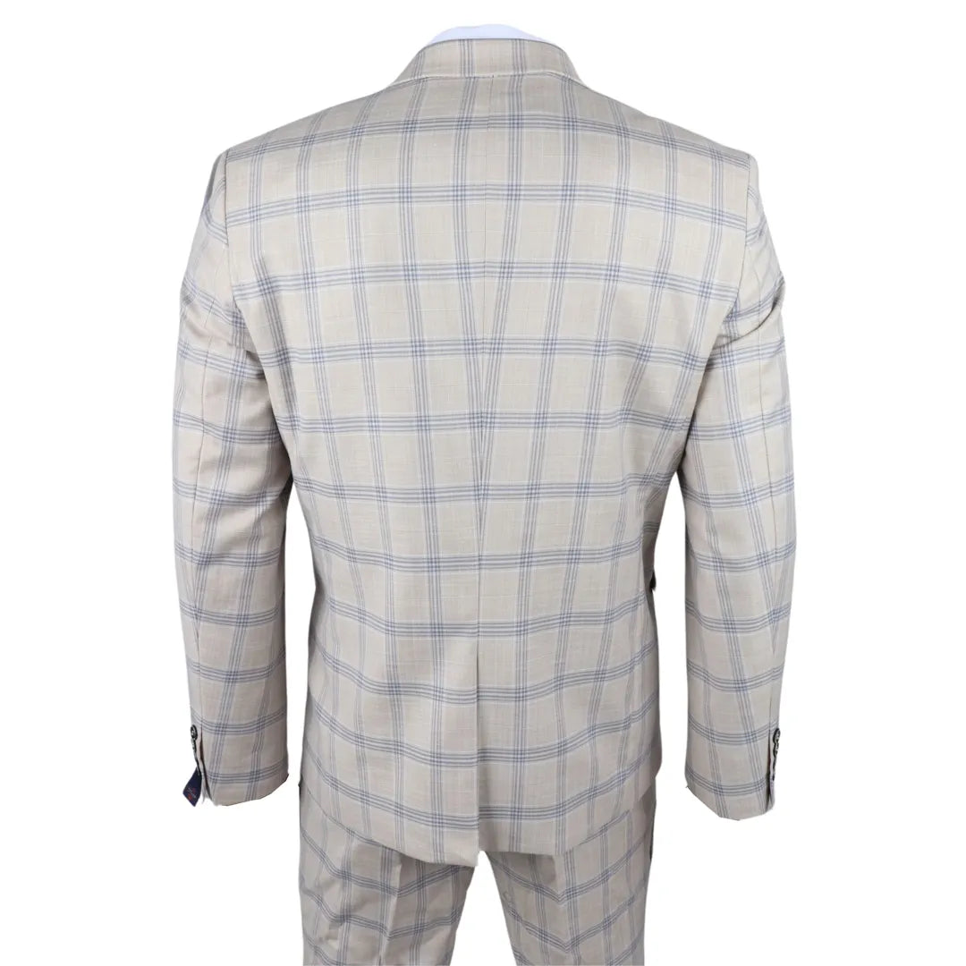 Warwick - Men's Beige Checked Blazer