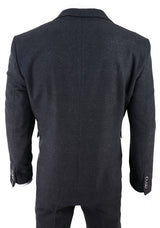 Men's Black Glen Check 3 Piece Suit