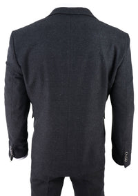 Men's Black Glen Check 3 Piece Suit