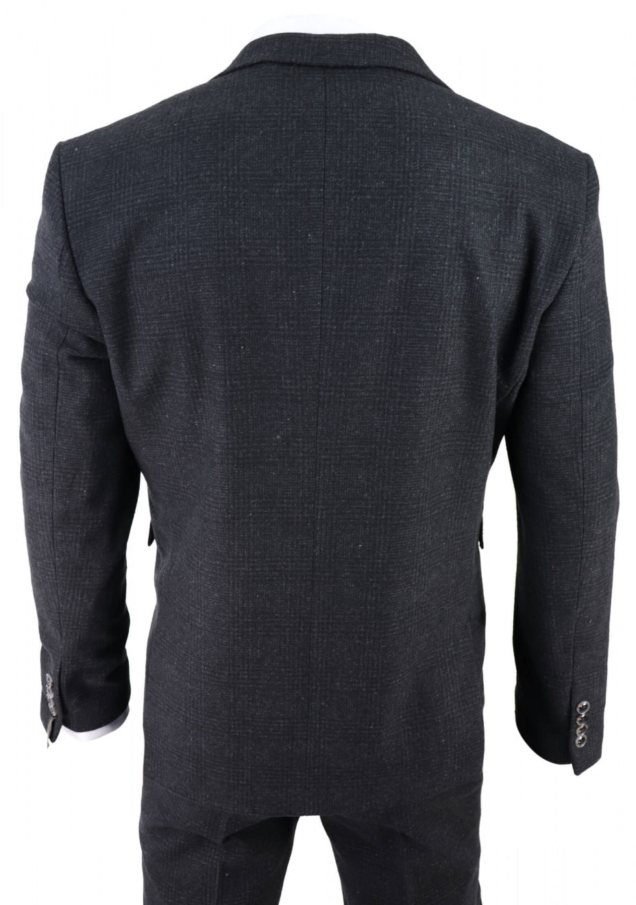 Men's Black Glen Check 3 Piece Suit