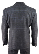 Men's Grey Tartan Check 3 Piece Suit
