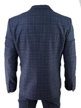 Men's Blue Tartan Check 3 Piece Suit
