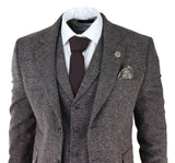 Men's Brown Tweed 3 Piece Suit
