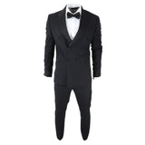 AK-22 - Men's Double Breasted Black Tuxedo Dinner Wedding Suit