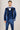AK-27 Men's Blue 3-Piece Velvet Wedding Tuxedo with Black Satin Lapels