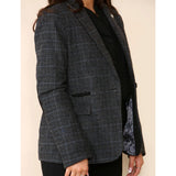 Women's Tweed Check Blazer Grey Suit