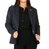 Women's Tweed Check Blazer Blue Suit